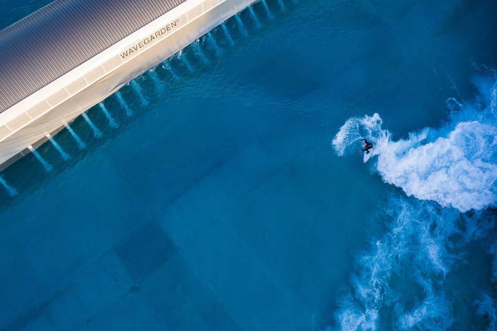 A surfer from above at The Wave