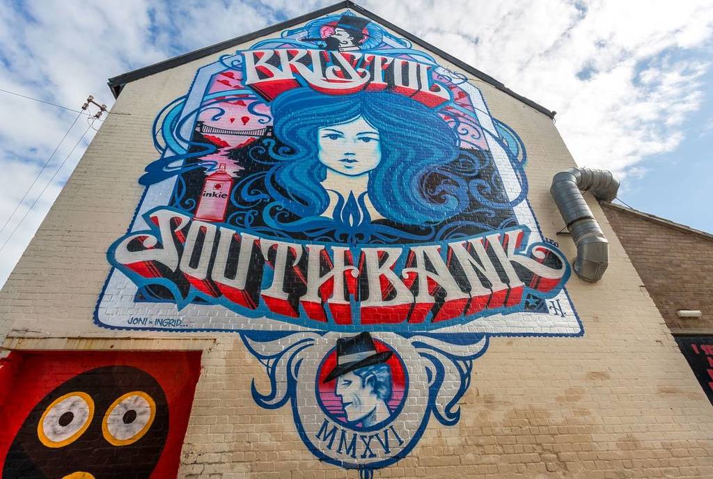 Inkie mural on Southbank in Bristol