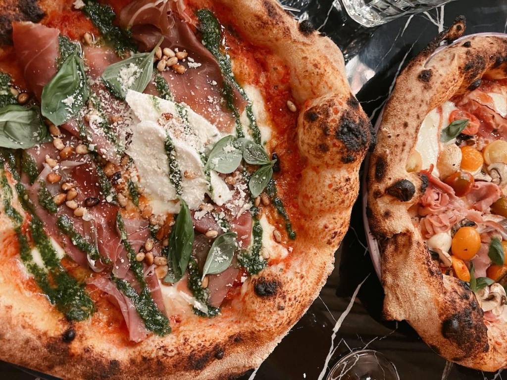 close up of pizza