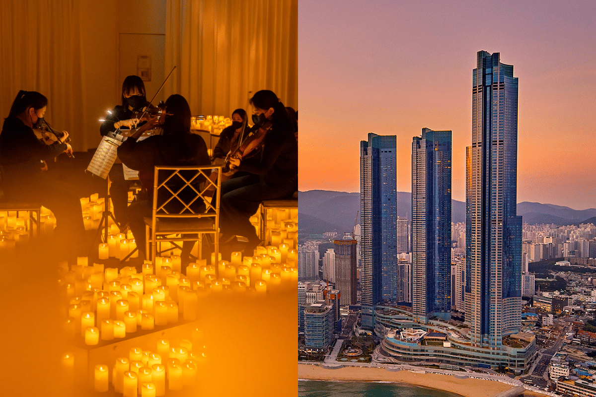 해운대 바다를 배경으로, 시그니엘 부산에서 즐기는 캔들라이트 콘서트