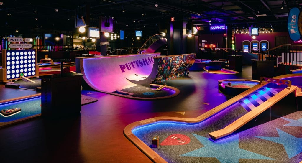 A Gigantic Tech-Infused Mini Golf Concept Bar Will Open In Oakbrook Center Next Month