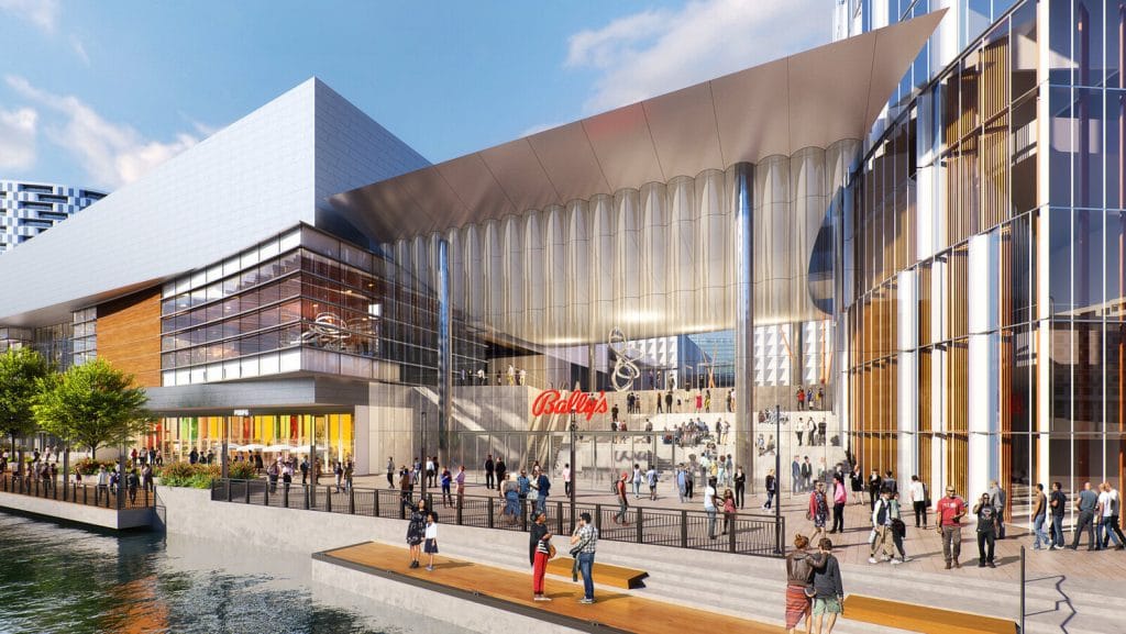Imagen que muestra una representación de cómo será el nuevo Bally’s Casino en River West, Chicago
