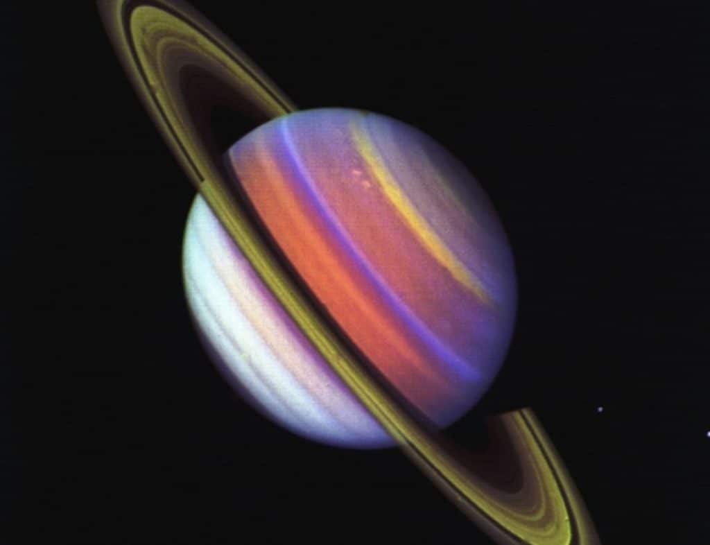 Close up photo of Saturn