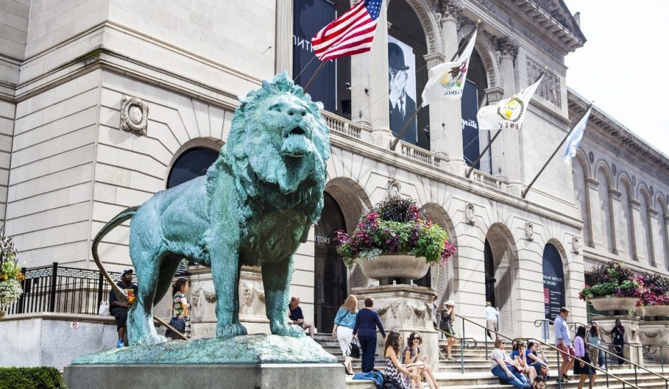 The Art Institute Of Chicago Lions Have Been Removed For Cleaning