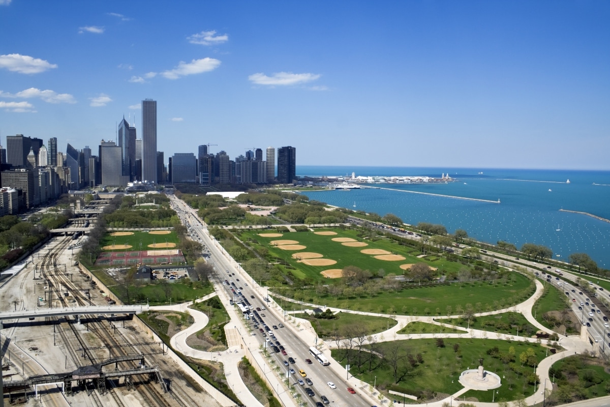 Aerial view of Grant Park