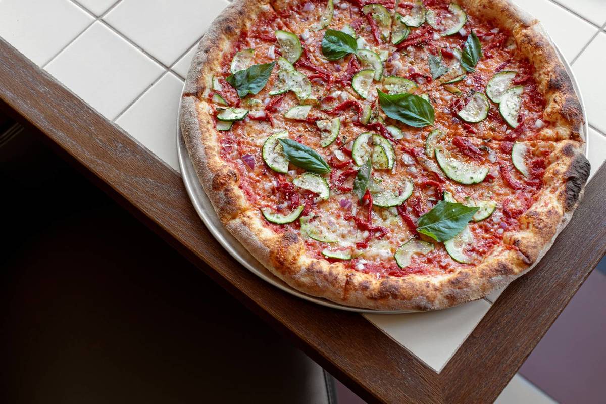 upclose shot of pizza