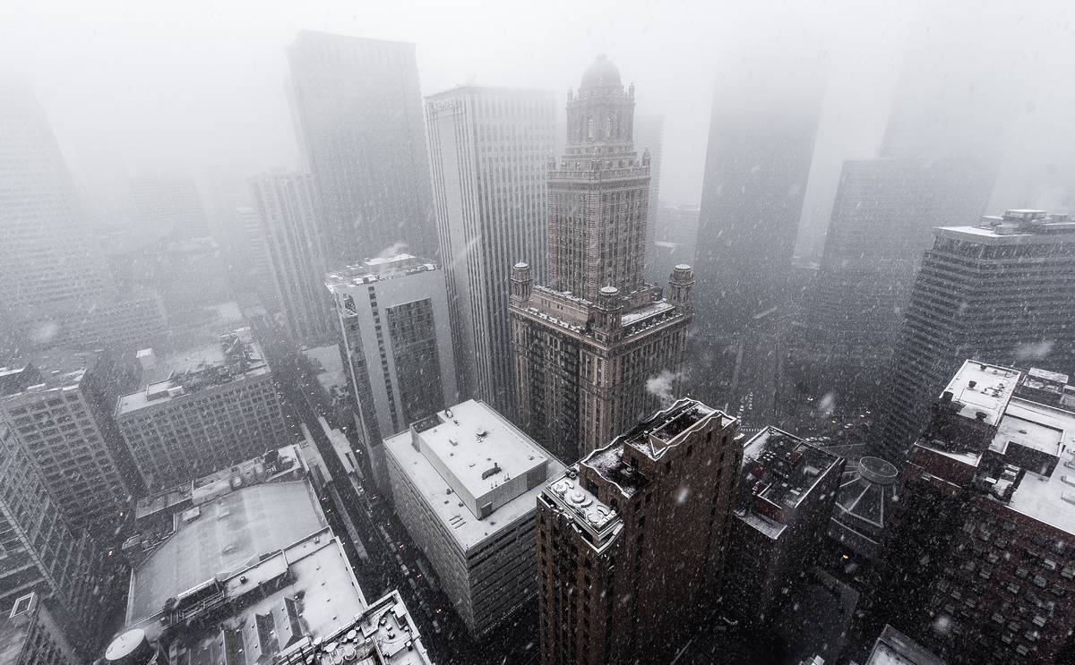 Image showing the City of Chicago covered in snow during a winter storm