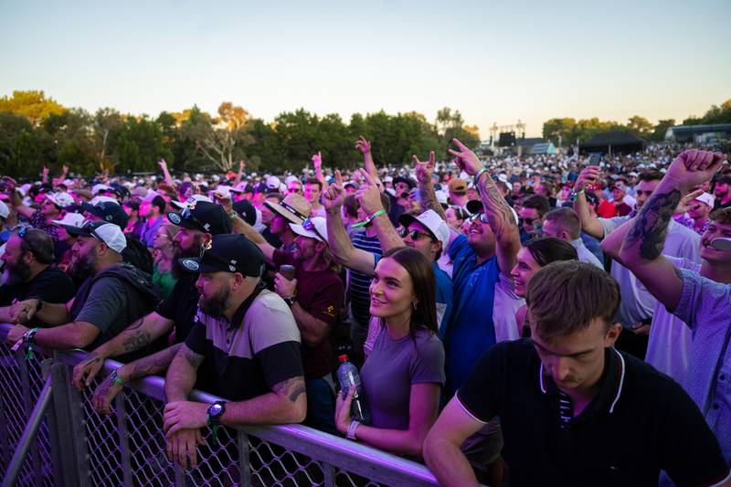 The concert pit at LIV Golf Chicago