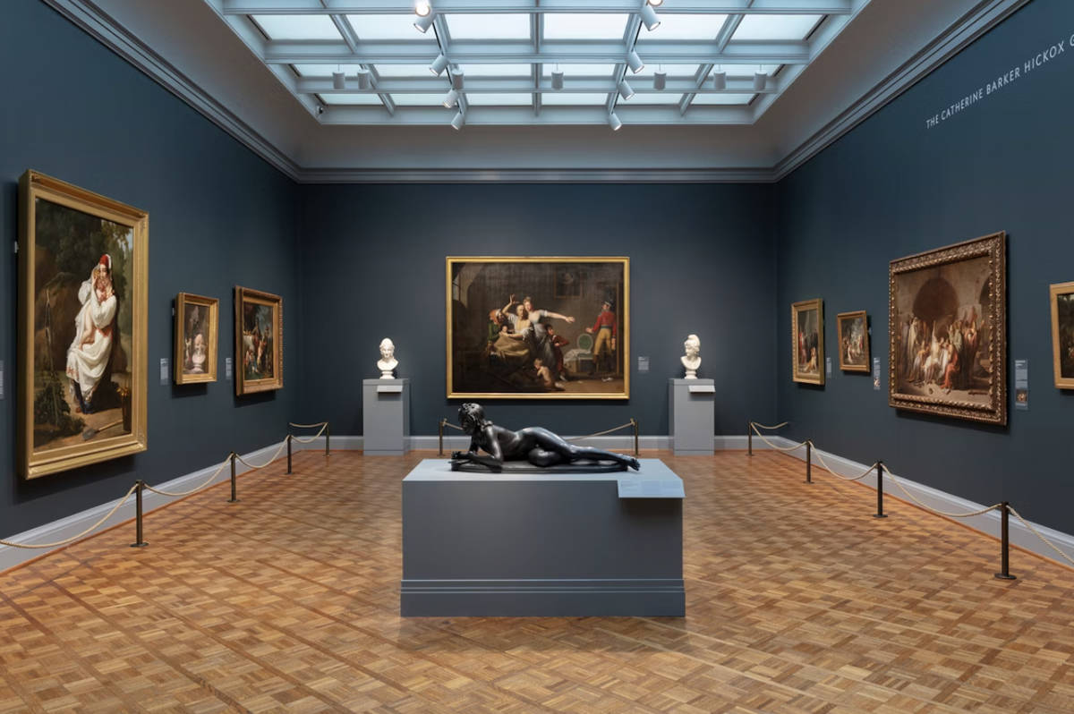 Installation view of French Neoclassical Paintings from The Horvitz Collection at the Art Institute of Chicago, 2024.