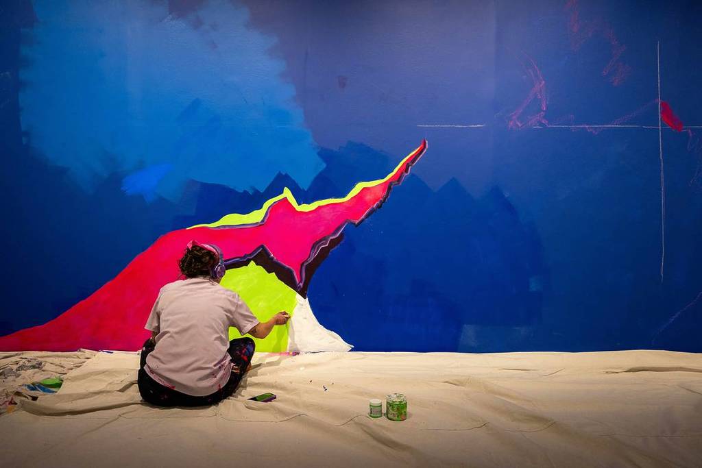Instalación mural en el Centro Cultural de Chicago