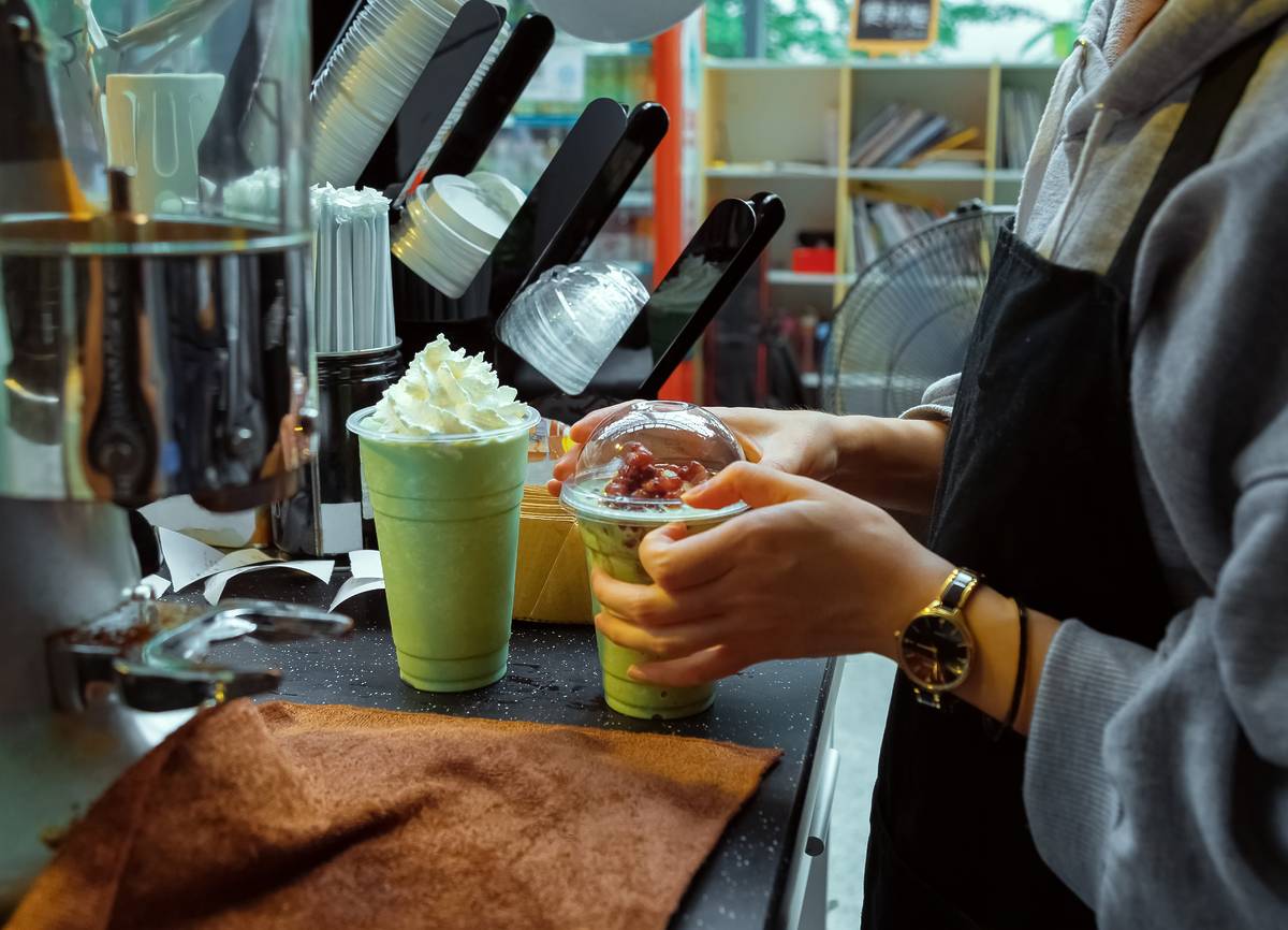 Gourmet matcha drinks