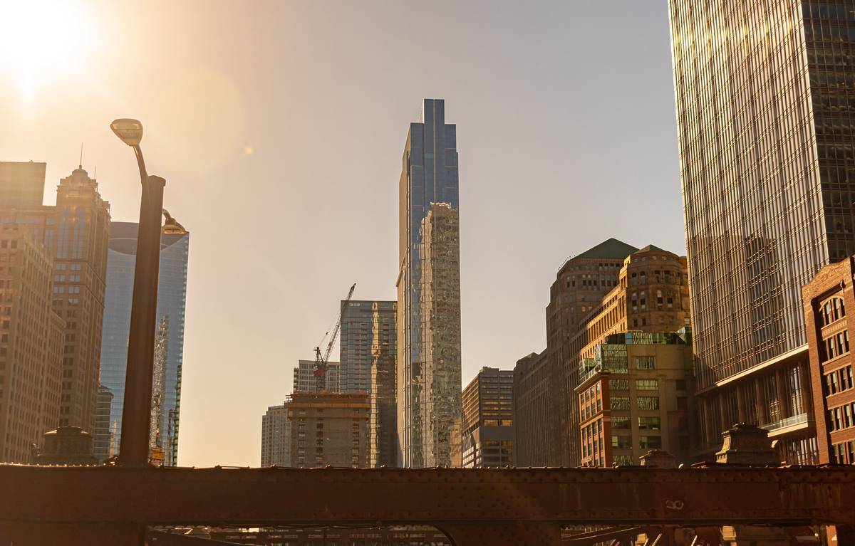 Chicago in a hot day of summer