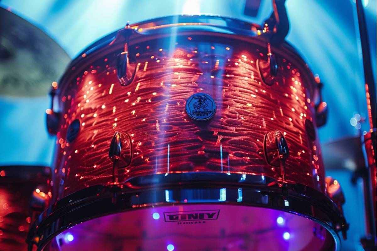 A close up shot of a luminous drum at We call it Drums