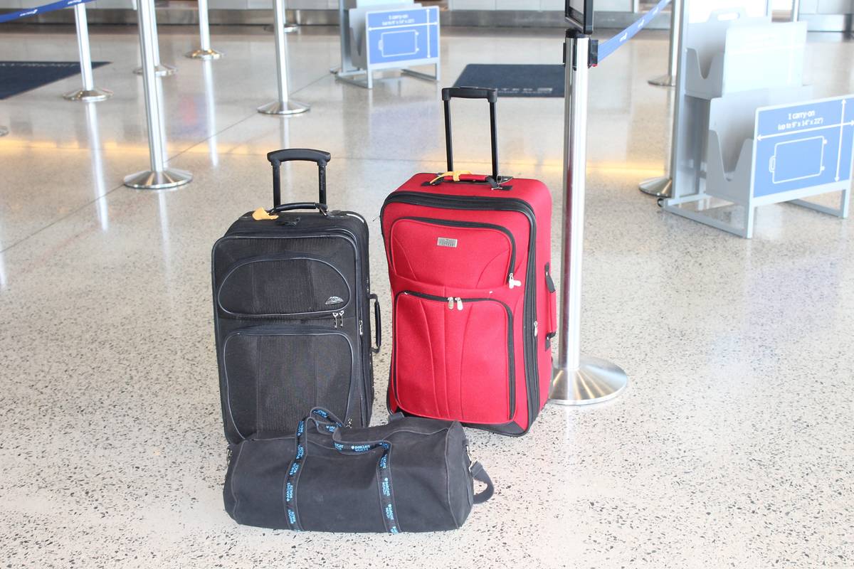 Luggage in an airport