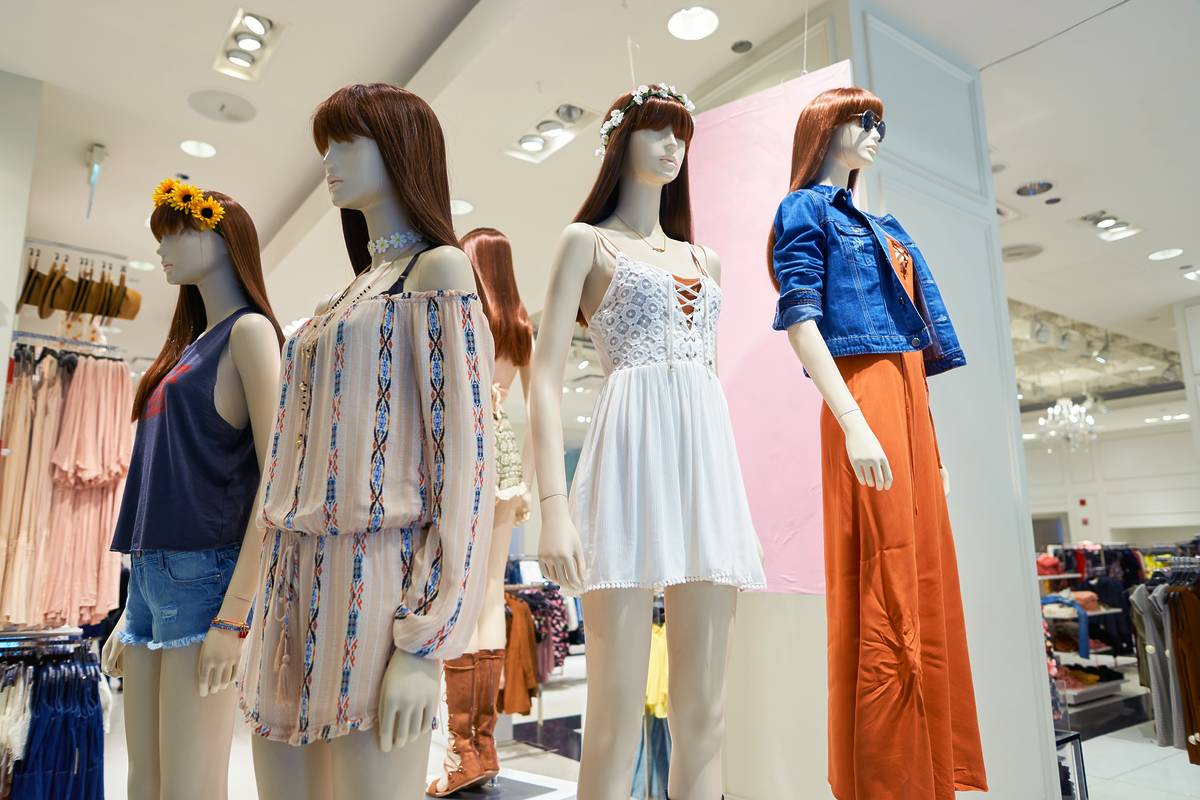 Clothing display at the Fashion Outlets of Chicago
