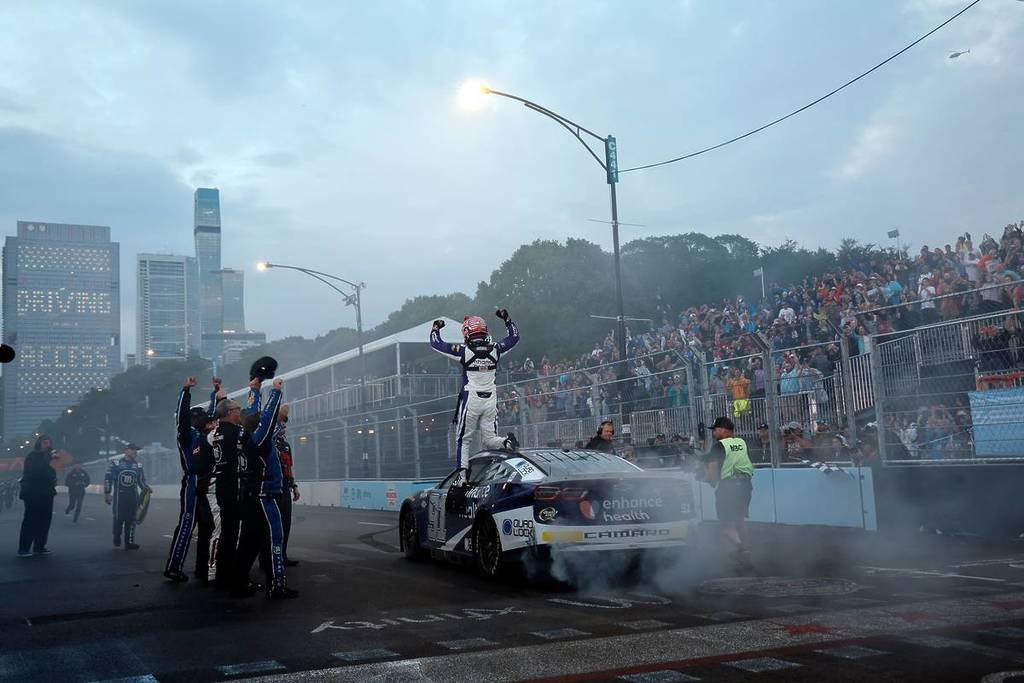 July 02, 2023 - Chicago, IL, USA: NASCAR Cup Driver, Shane van Gisbergen wins the Inaugural Grant Park 220 on the Chicago Streeet Course in Chicago IL.