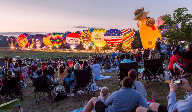 Just 3 hours from Chicago, Indiana’s largest balloon festival returns this September with 350-foot aerial rides, corn mazes, and glowing night launches