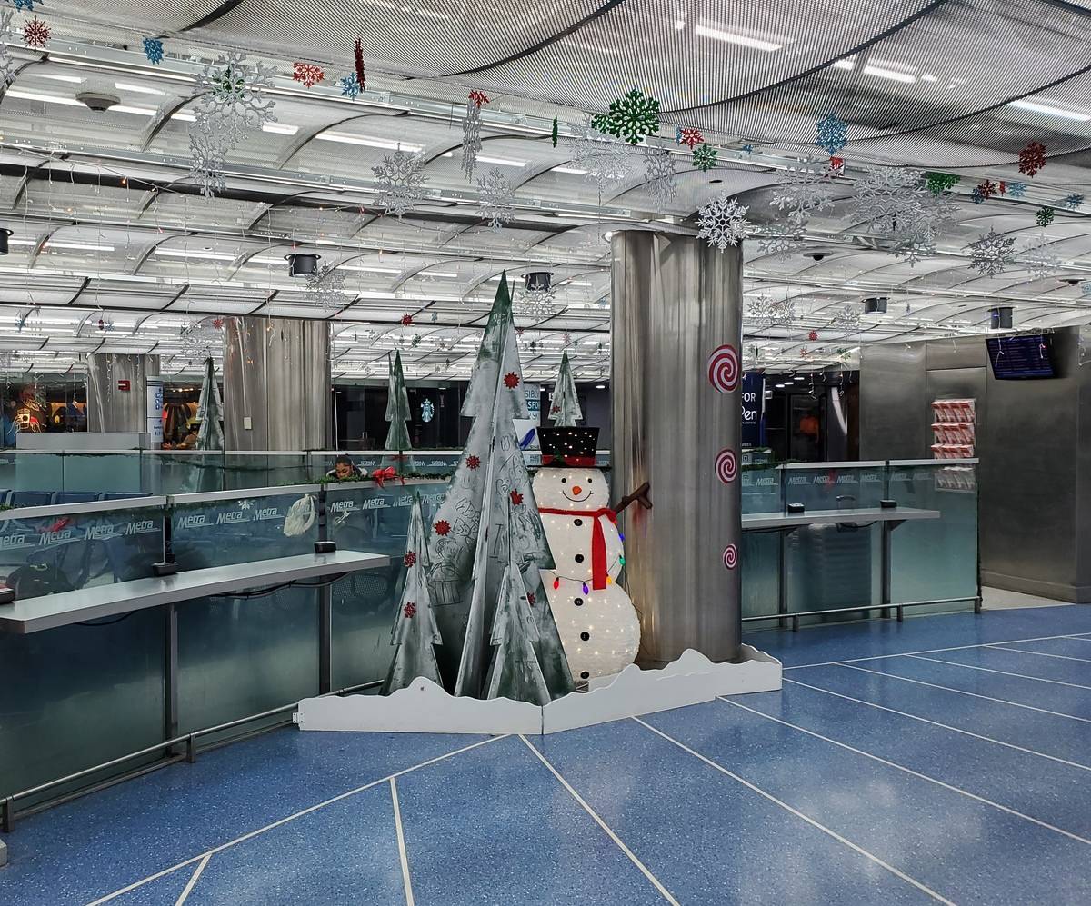 Millennium Station decked out with holiday decorations
