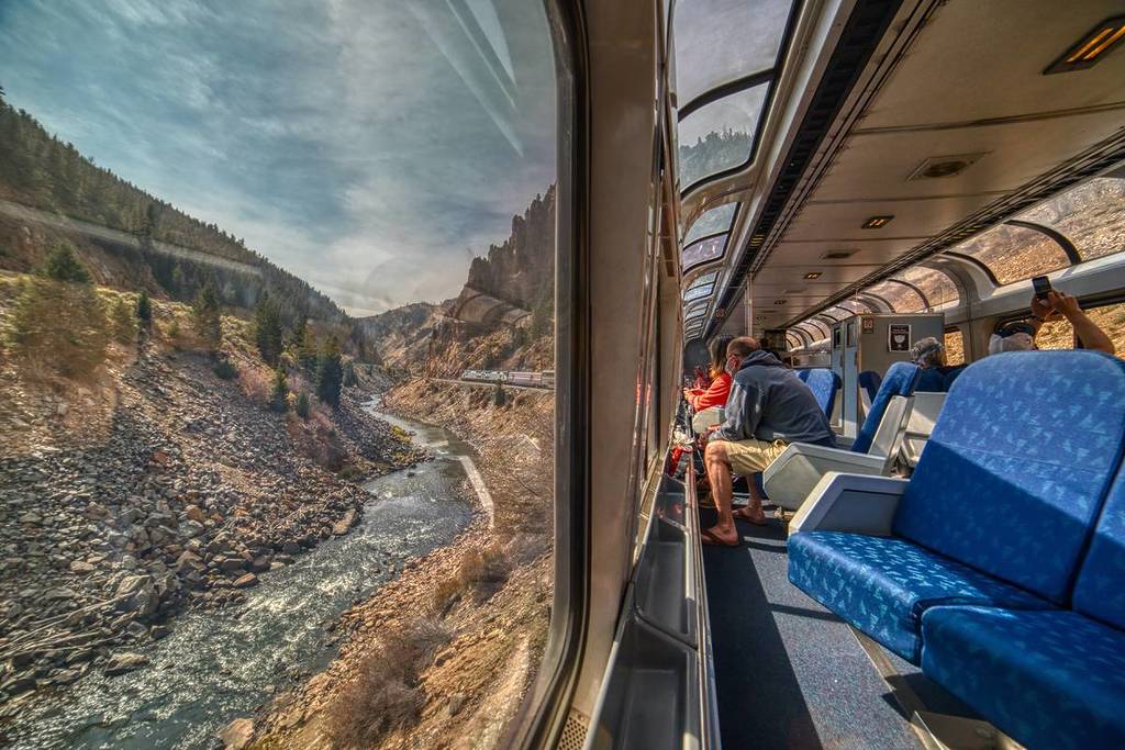 Interior view of Amtrak train