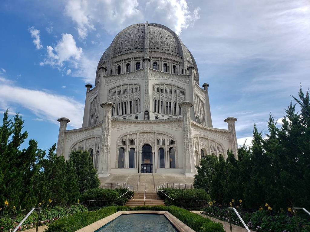 The Baha'i House of Worship located in Wilmette, north of Chicago, is one of eight temples dedicated to the Bahai faith in the world.