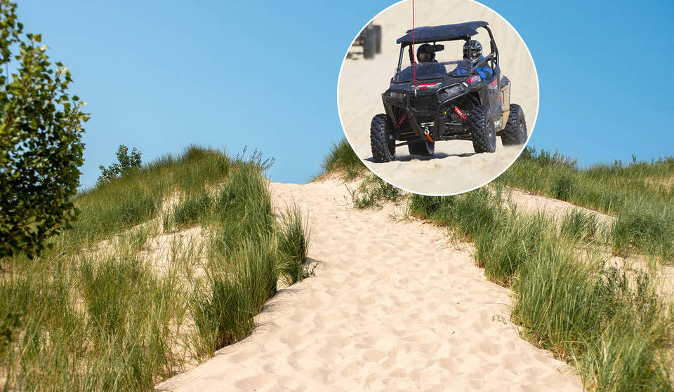 A short drive from Chicago: This desert-like beach lets you drive directly onto Lake Michigan shores