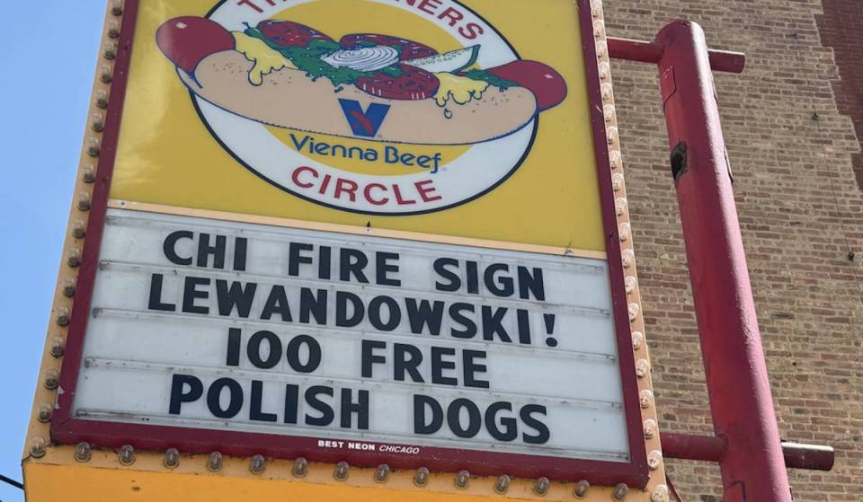 The Wieners Circle and Chicago Fire rolls out free hot dogs for 100 customers in Chicago while supplies last after a historic announcement on Monday