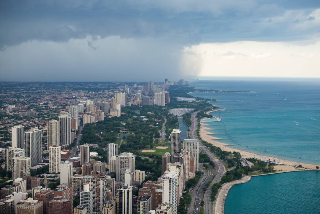 Rain overhead in Chicago