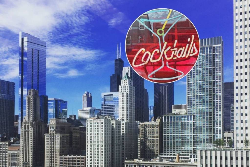 Chicago skyline + cash only artwork