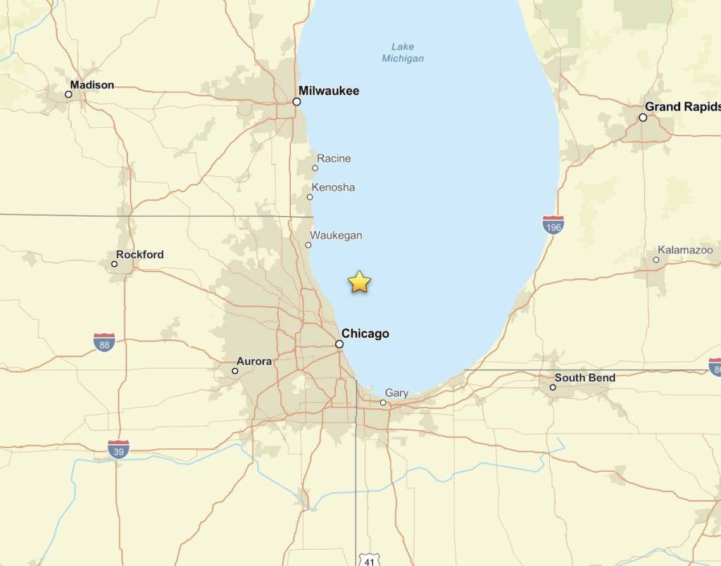 Chicago earthquake map