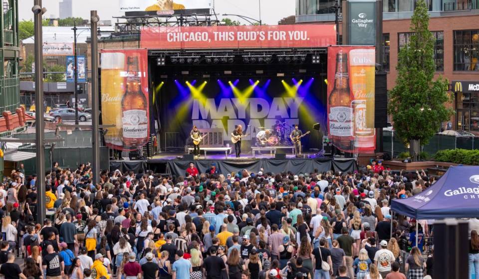 Indie favorite Hippo Campus is taking over Wrigleyville’s 30,000-square-foot plaza this Friday for an outdoor concert