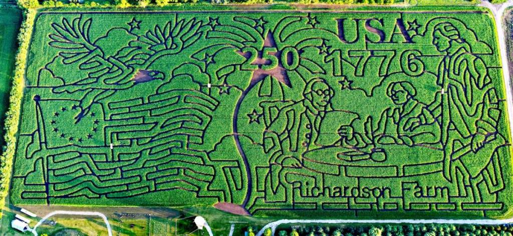 The world’s largest corn maze reopens near Chicago with a massive America250 theme, zip lines, and craft beer