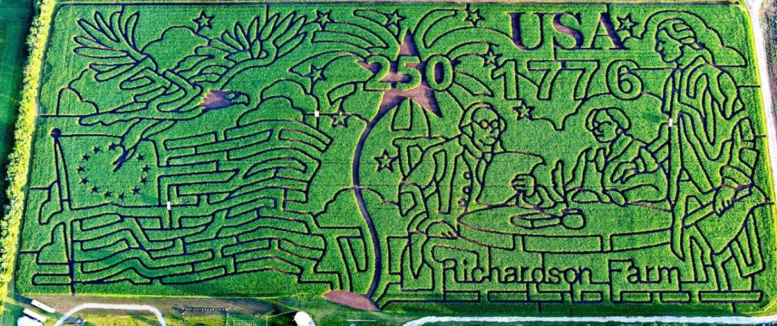 The world’s largest corn maze reopens near Chicago with a massive America250 theme, zip lines, and craft beer