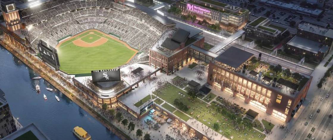 White Sox owner reveals a massive riverfront stadium project called The Railyards along the Chicago River