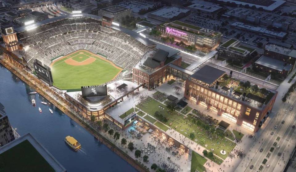 El propietario de los White Sox desvela un gigantesco proyecto de estadio a orillas del río llamado «The Railyards» a lo largo del río Chicago