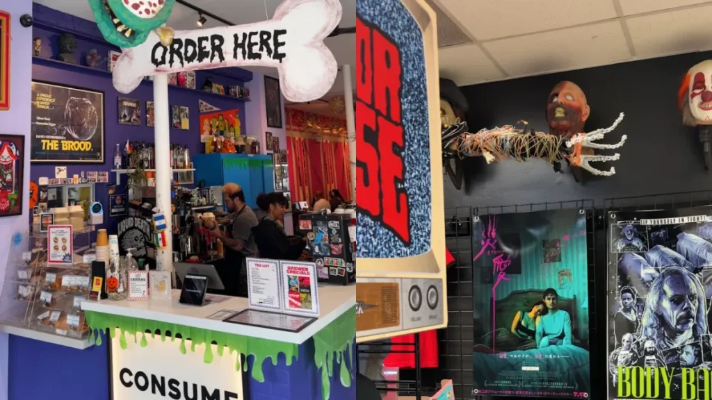 Desde la era de las películas de terror de los 80 hasta hoy: este barrio de Chicago alberga una cafetería espeluznante y una tienda de terror