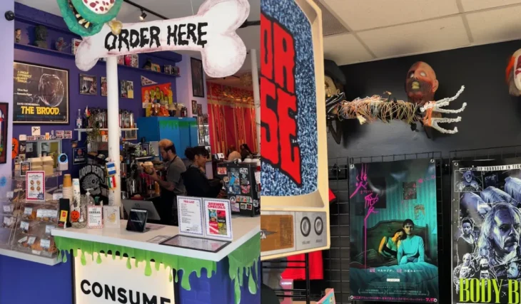 Desde la era de las películas de terror de los 80 hasta hoy: este barrio de Chicago alberga una cafetería espeluznante y una tienda de terror