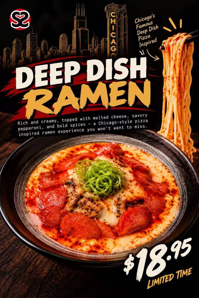 Deep Dish Ramen at Strings flyer
