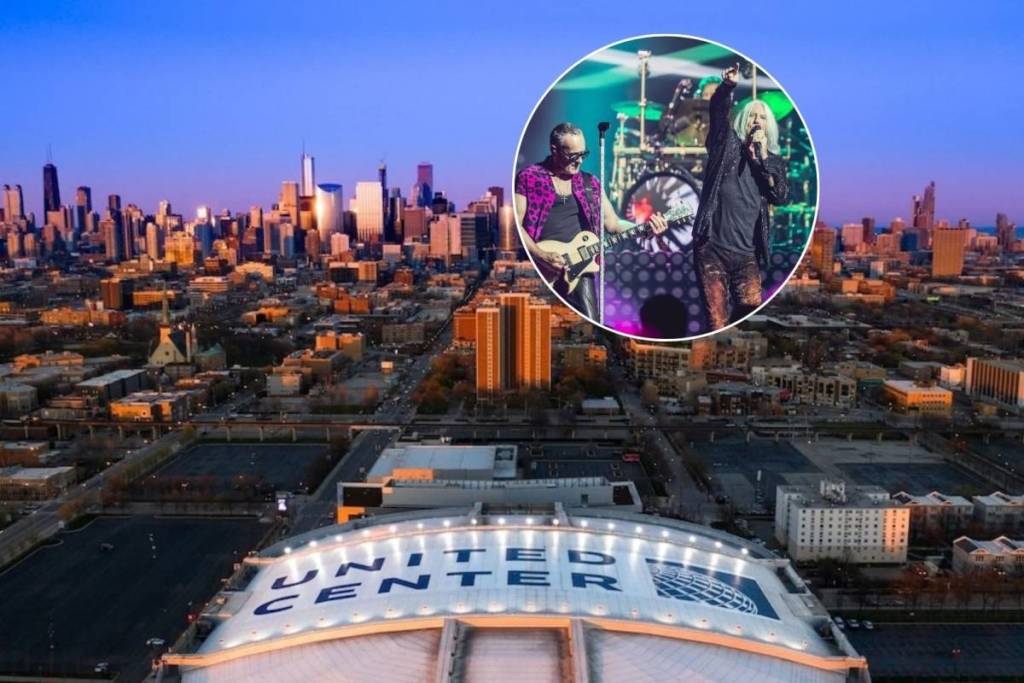 United Center aerial view; Def Leppard