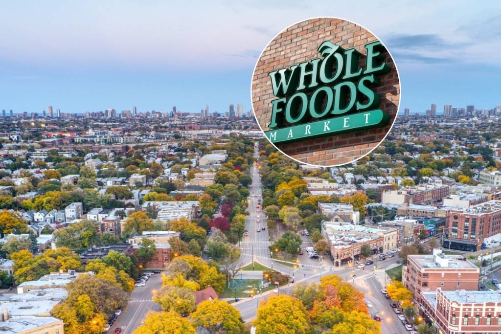 Logan Square; Whole Foods sign