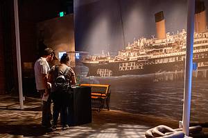 Guests explore the Titanic exhibit