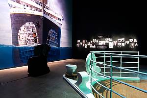 Guests explore the Titanic exhibit