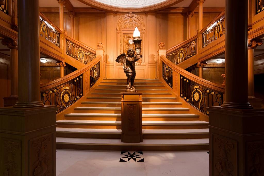 Guests explore the Titanic exhibit