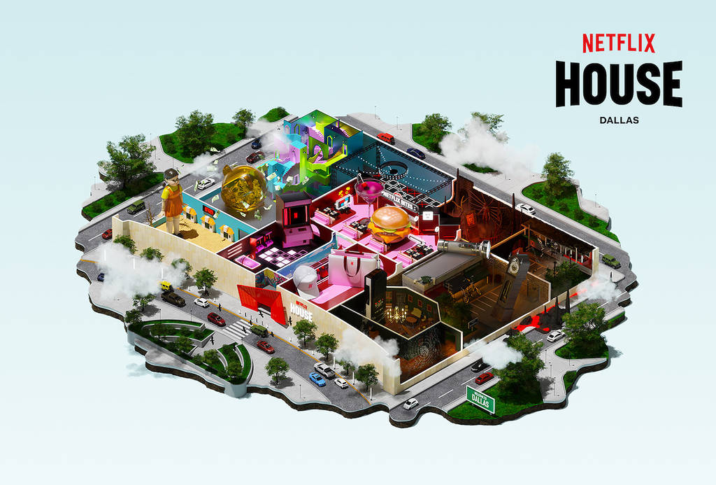 Rendering shows the layout of the coming Netflix House Dallas.