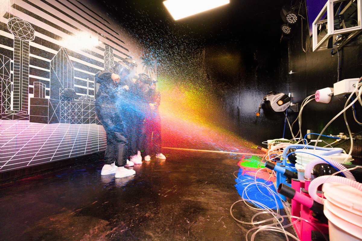 Guests make their way through Glow or Go's challenge rooms