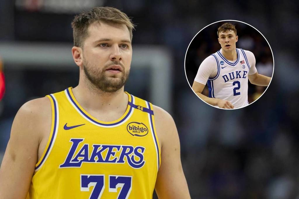 Imagen muestra la elección del Draft de los Mavericks en Cooper Flagg y Luka Doncic de los Lakers
