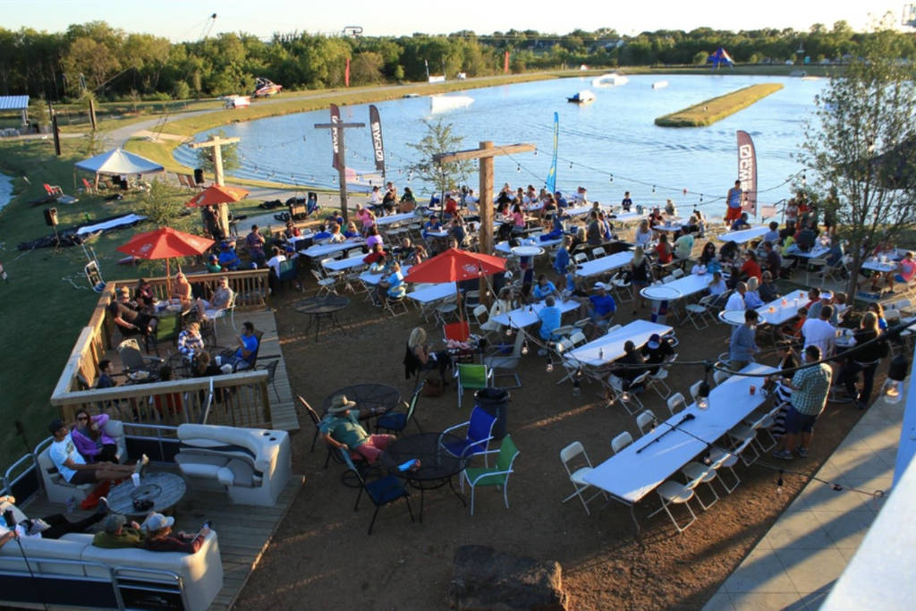 Image shows Hydrous Wake Park in Little Elm just outside Dallas