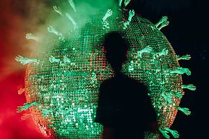 Guests navigate the spooky grounds at Forest of Shadows