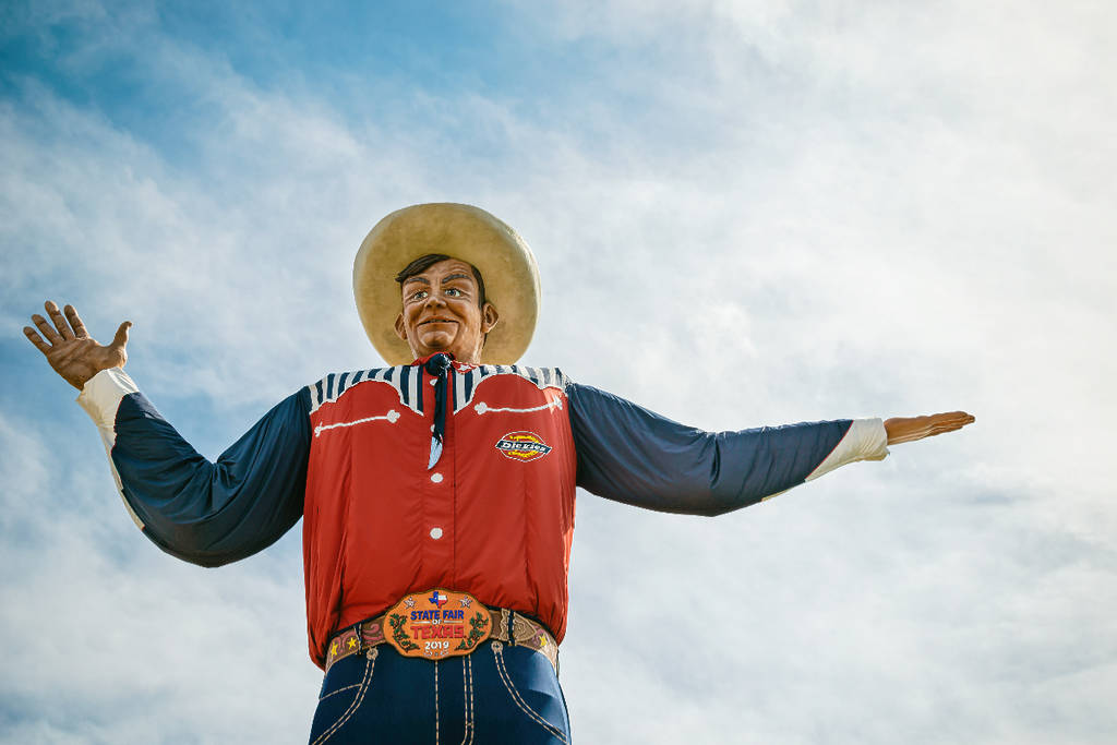 Image shows Big Tex at the State Fair of Texas