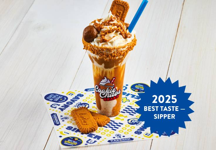 Image shows the Cookie Chaos Milkshake offered at the State Fair of Texas in Dallas.