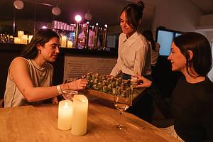 DroneArt Show guests snack on food